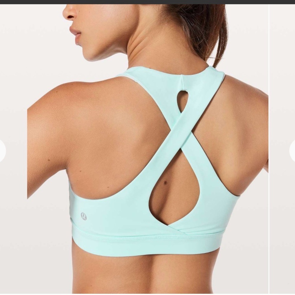 Lululemon Time To Sweat Bra Aquamarine Mint Blue Racerback Sports Bra Size 8 - Picture 8 of 12